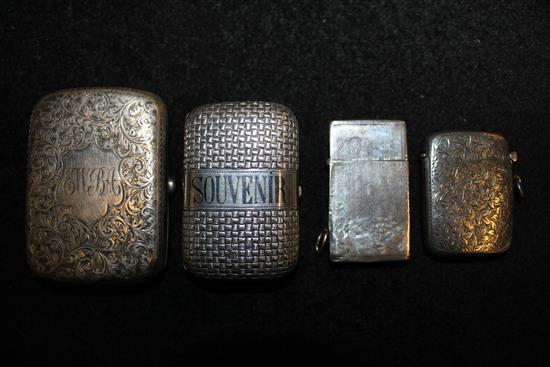 Silver cigarette case, coin purse & 2 other items